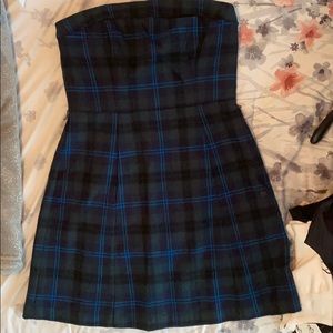 American Eagle Nightwatch Plaid Strapless Dress